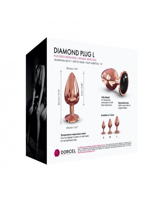 Металева анальна пробка із прикрасою у вигляді кристалу Dorcel - Diamond Plug Rose Gold L Металева анальна пробка із прикрасою у вигляді кристалу Dorcel - Diamond Plug Rose Gold L