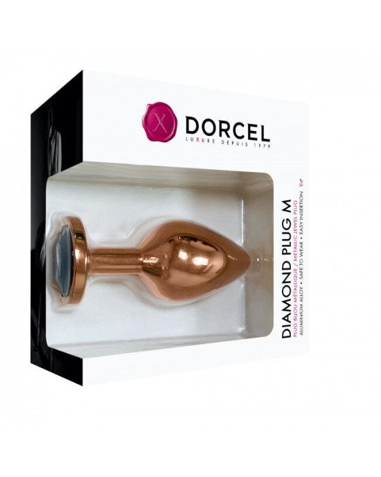 Металева анальна пробка із прикрасою у вигляді кристалу Dorcel - Diamond Plug Rose Gold M Металева анальна пробка із прикрасою у вигляді кристалу Dorcel - Diamond Plug Rose Gold M