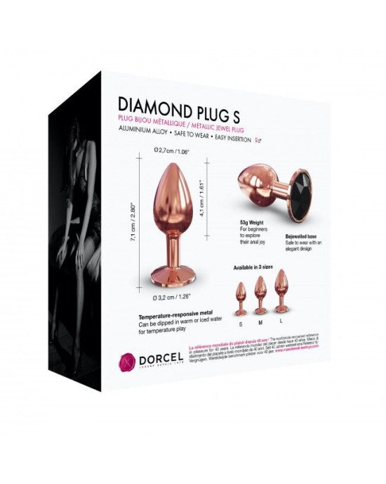 Металева анальна пробка із прикрасою у вигляді кристалу Dorcel - Diamond Plug Rose Gold S Металева анальна пробка із прикрасою у вигляді кристалу Dorcel - Diamond Plug Rose Gold S