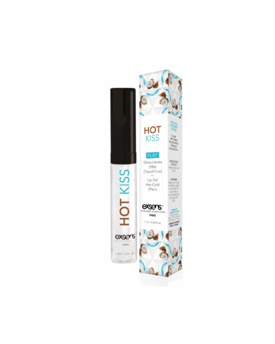Стимулювальний блиск для губ EXSENS Coconut Hot Kiss 7 мл, зігріває та охолоджує Стимулювальний блиск для губ EXSENS Coconut Hot Kiss 7 мл, зігріває та охолоджує