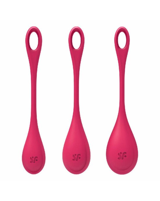 Набір йоні намистин Satisfyer Yoni Power 1 Red, діаметр 2-2,5-3см, вага 22-46-74гр Набір йоні намистин Satisfyer Yoni Power 1 Red, діаметр 2-2,5-3см, вага 22-46-74гр