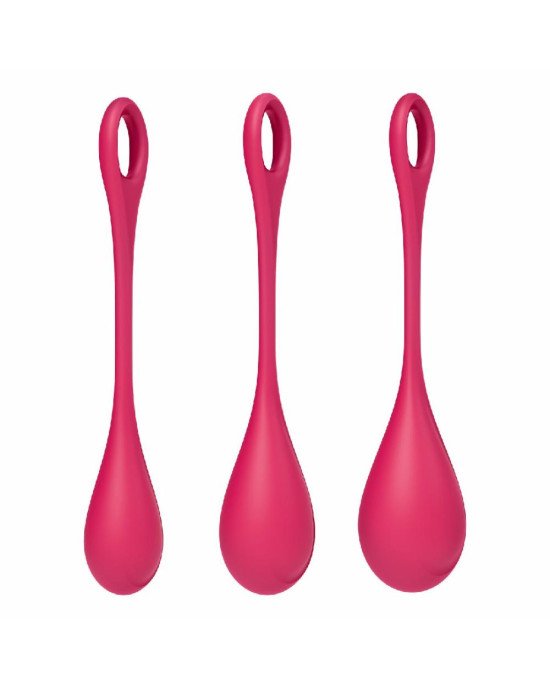 Набір йоні намистин Satisfyer Yoni Power 1 Red, діаметр 2-2,5-3см, вага 22-46-74гр Набір йоні намистин Satisfyer Yoni Power 1 Red, діаметр 2-2,5-3см, вага 22-46-74гр