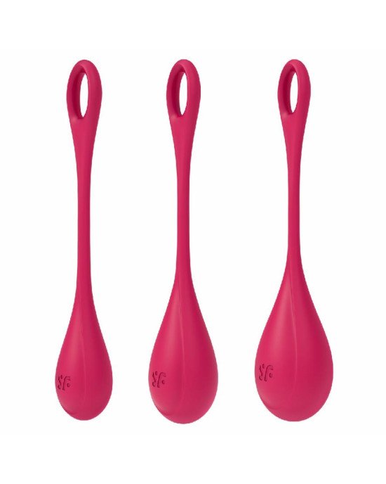 Набір йоні намистин Satisfyer Yoni Power 1 Red, діаметр 2-2,5-3см, вага 22-46-74гр Набір йоні намистин Satisfyer Yoni Power 1 Red, діаметр 2-2,5-3см, вага 22-46-74гр