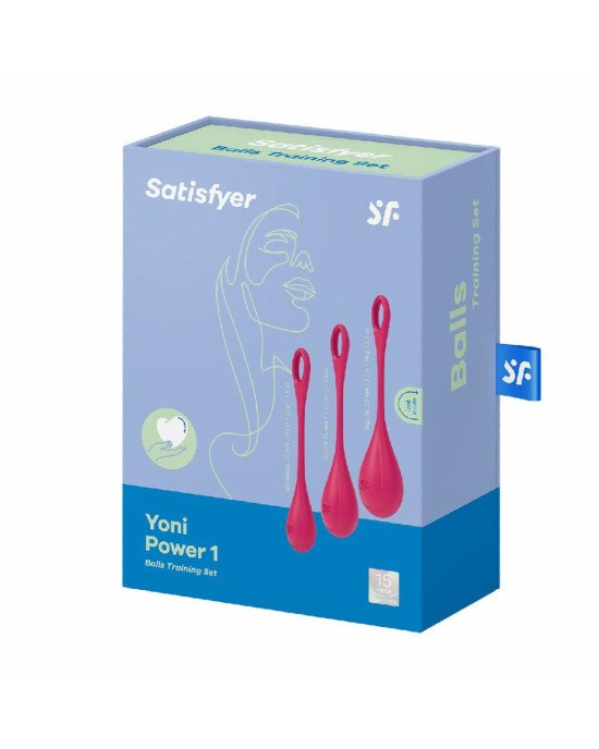 Набір йоні намистин Satisfyer Yoni Power 1 Red, діаметр 2-2,5-3см, вага 22-46-74гр Набір йоні намистин Satisfyer Yoni Power 1 Red, діаметр 2-2,5-3см, вага 22-46-74гр