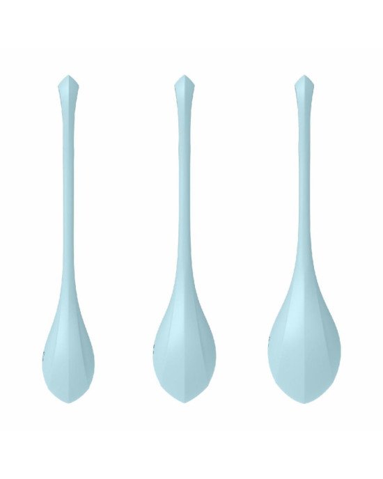 Набір йоні намистин Satisfyer Yoni Power 2 Light Blue, диаметр 2-2,5-3см, вес 22-44-73гр Набір йоні намистин Satisfyer Yoni Power 2 Light Blue, диаметр 2-2,5-3см, вес 22-44-73гр