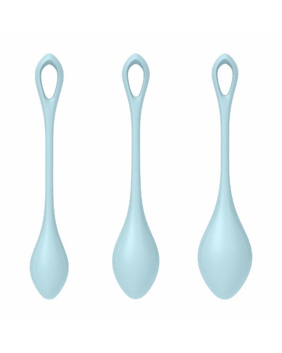 Набір йоні намистин Satisfyer Yoni Power 2 Light Blue, диаметр 2-2,5-3см, вес 22-44-73гр Набір йоні намистин Satisfyer Yoni Power 2 Light Blue, диаметр 2-2,5-3см, вес 22-44-73гр