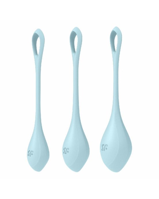 Набір йоні намистин Satisfyer Yoni Power 2 Light Blue, диаметр 2-2,5-3см, вес 22-44-73гр Набір йоні намистин Satisfyer Yoni Power 2 Light Blue, диаметр 2-2,5-3см, вес 22-44-73гр