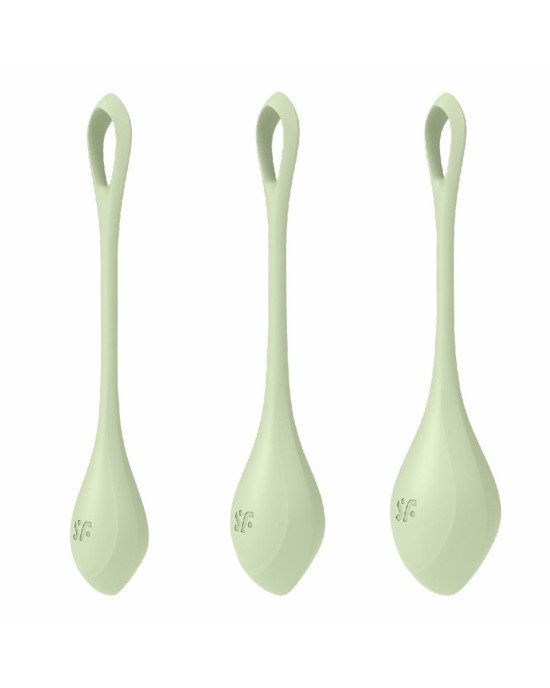 Набір йоні намистин Satisfyer Yoni Power 2 Light Green, диаметр 2-2,5-3см, вес 22-44-73гр Набір йоні намистин Satisfyer Yoni Power 2 Light Green, диаметр 2-2,5-3см, вес 22-44-73гр