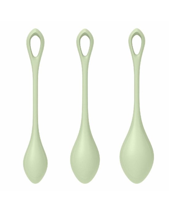 Набір йоні намистин Satisfyer Yoni Power 2 Light Green, диаметр 2-2,5-3см, вес 22-44-73гр Набір йоні намистин Satisfyer Yoni Power 2 Light Green, диаметр 2-2,5-3см, вес 22-44-73гр
