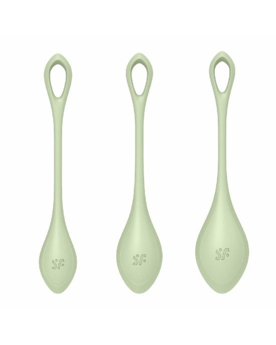 Набір йоні намистин Satisfyer Yoni Power 2 Light Green, диаметр 2-2,5-3см, вес 22-44-73гр Набір йоні намистин Satisfyer Yoni Power 2 Light Green, диаметр 2-2,5-3см, вес 22-44-73гр