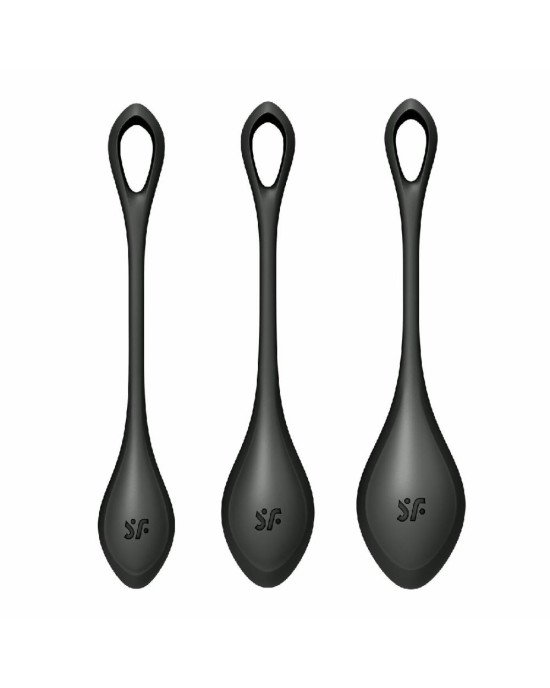 Набір йоні намистин Satisfyer Yoni Power 2 Black, діаметр 2-2,5-3см, маса 22-44-73 г Набір йоні намистин Satisfyer Yoni Power 2 Black, діаметр 2-2,5-3см, маса 22-44-73 г
