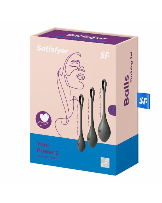 Набір йоні намистин Satisfyer Yoni Power 2 Black, діаметр 2-2,5-3см, маса 22-44-73 г Набір йоні намистин Satisfyer Yoni Power 2 Black, діаметр 2-2,5-3см, маса 22-44-73 г