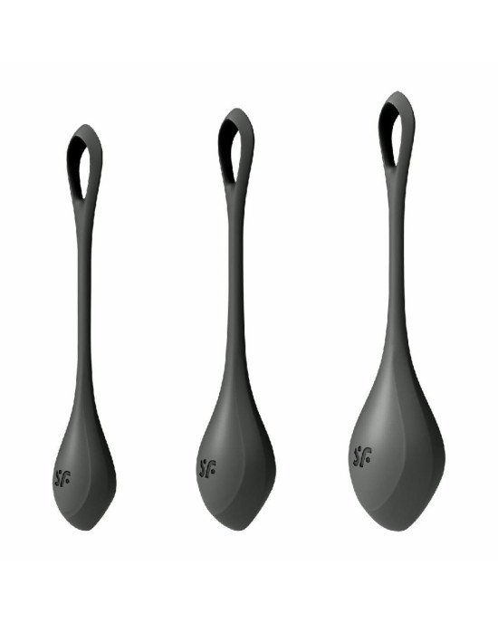 Набір йоні намистин Satisfyer Yoni Power 2 Black, діаметр 2-2,5-3см, маса 22-44-73 г Набір йоні намистин Satisfyer Yoni Power 2 Black, діаметр 2-2,5-3см, маса 22-44-73 г