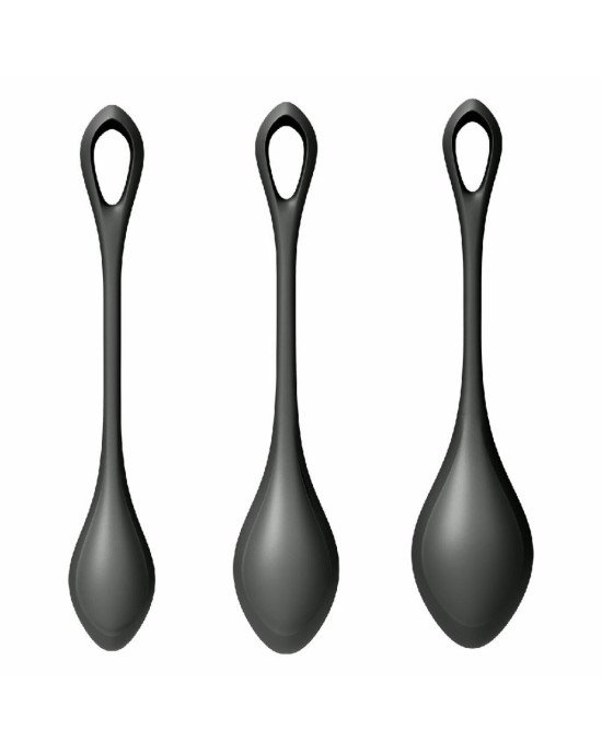 Набір йоні намистин Satisfyer Yoni Power 2 Black, діаметр 2-2,5-3см, маса 22-44-73 г Набір йоні намистин Satisfyer Yoni Power 2 Black, діаметр 2-2,5-3см, маса 22-44-73 г