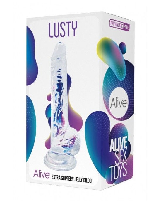 Прозорий фалоімітатор Alive Jelly Dildo Lusty, ТПЕ, присоска, діаметр 3,2см, довжина 18см Прозорий фалоімітатор Alive Jelly Dildo Lusty, ТПЕ, присоска, діаметр 3,2см, довжина 18см