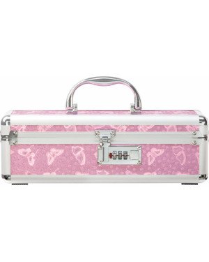 Кейс для зберігання секс-іграшок BMS Factory - The Toy Chest Lokable Vibrator Case Pink з кодовим за