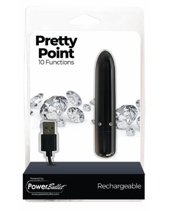 Віброкуля PowerBullet - Pretty Point Rechargeable Bullet Black Віброкуля PowerBullet - Pretty Point Rechargeable Bullet Black