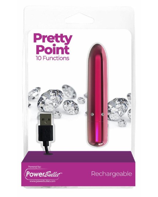 Віброкуля PowerBullet - Pretty Point Rechargeable Bullet Pink Віброкуля PowerBullet - Pretty Point Rechargeable Bullet Pink