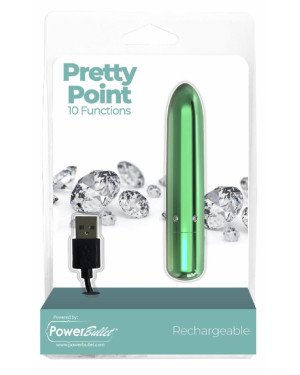 Віброкуля PowerBullet - Pretty Point Rechargeable Bullet Teal Віброкуля PowerBullet - Pretty Point Rechargeable Bullet Teal