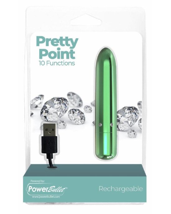 Віброкуля PowerBullet - Pretty Point Rechargeable Bullet Teal