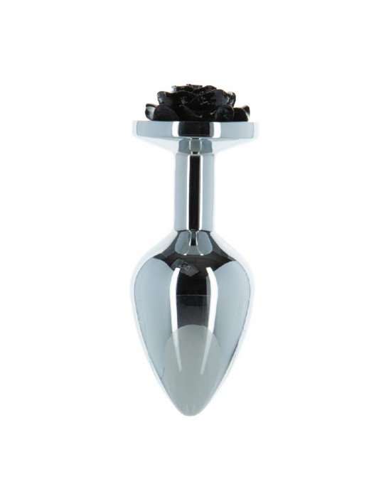 Металева анальна пробка Lux Active з трояндою - Rose Anal Plug - Black, віброкуля в подарунок Металева анальна пробка Lux Active з трояндою - Rose Anal Plug - Black, віброкуля в подарунок