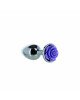 Металева анальна пробка Lux Active з трояндою - Rose Anal Plug - Purple, віброкуля в подарунок Металева анальна пробка Lux Active з трояндою - Rose Anal Plug - Purple, віброкуля в подарунок