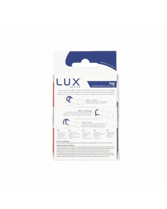 Подвійне ерекційне кільце LUX Active – Tug – Versatile Silicone Cock Ring Подвійне ерекційне кільце LUX Active – Tug – Versatile Silicone Cock Ring