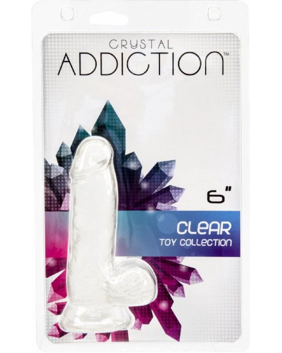 Прозорий фалоімітатор на присосці ADDICTION — Clear Dildo with Balls 6″, віброкуля в подарунок Прозорий фалоімітатор на присосці ADDICTION — Clear Dildo with Balls 6″, віброкуля в подарунок