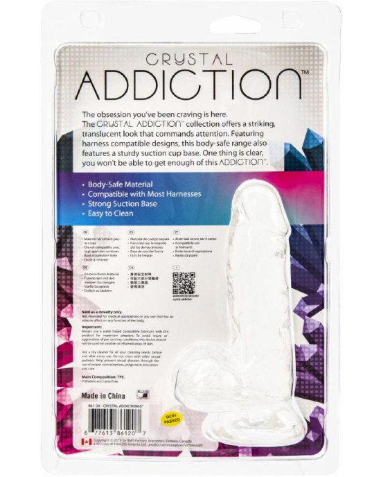 Прозорий фалоімітатор на присосці ADDICTION — Clear Dildo with Balls 6″, віброкуля в подарунок Прозорий фалоімітатор на присосці ADDICTION — Clear Dildo with Balls 6″, віброкуля в подарунок