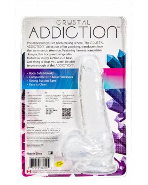 Прозорий фалоімітатор на присосці ADDICTION — Clear Dildo with Balls 7″, віброкуля в подарунок Прозорий фалоімітатор на присосці ADDICTION — Clear Dildo with Balls 7″, віброкуля в подарунок