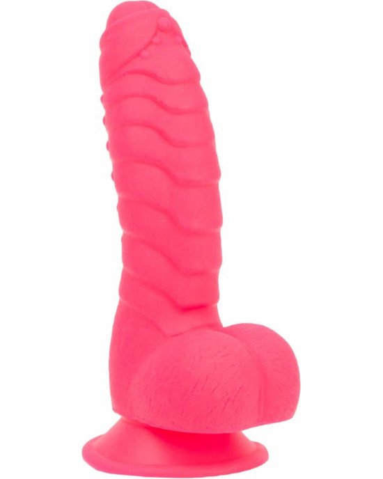 Ребристий фалоімітатор на присосці ADDICTION — Tom 7″ Dildo With Balls — Pink, віброкуля в подарунок Ребристий фалоімітатор на присосці ADDICTION — Tom 7″ Dildo With Balls — Pink, віброкуля в подарунок