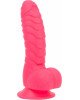 Ребристий фалоімітатор на присосці ADDICTION — Tom 7″ Dildo With Balls — Pink, віброкуля в подарунок Ребристий фалоімітатор на присосці ADDICTION — Tom 7″ Dildo With Balls — Pink, віброкуля в подарунок