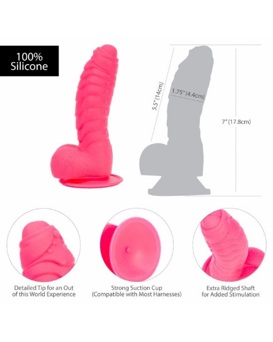 Ребристий фалоімітатор на присосці ADDICTION — Tom 7″ Dildo With Balls — Pink, віброкуля в подарунок Ребристий фалоімітатор на присосці ADDICTION — Tom 7″ Dildo With Balls — Pink, віброкуля в подарунок