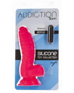 Ребристий фалоімітатор на присосці ADDICTION — Tom 7″ Dildo With Balls — Pink, віброкуля в подарунок Ребристий фалоімітатор на присосці ADDICTION — Tom 7″ Dildo With Balls — Pink, віброкуля в подарунок