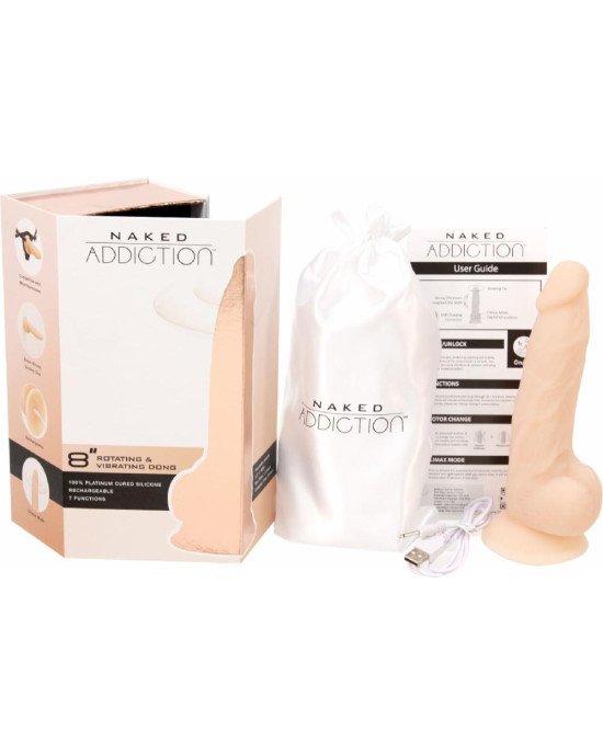 Фалоімітатор з вібрацією та ротацією Naked ADDICTION James 8″ Rotating & Vibrating Dong, пульт ДК Фалоімітатор з вібрацією та ротацією Naked ADDICTION James 8″ Rotating & Vibrating Dong, пульт ДК