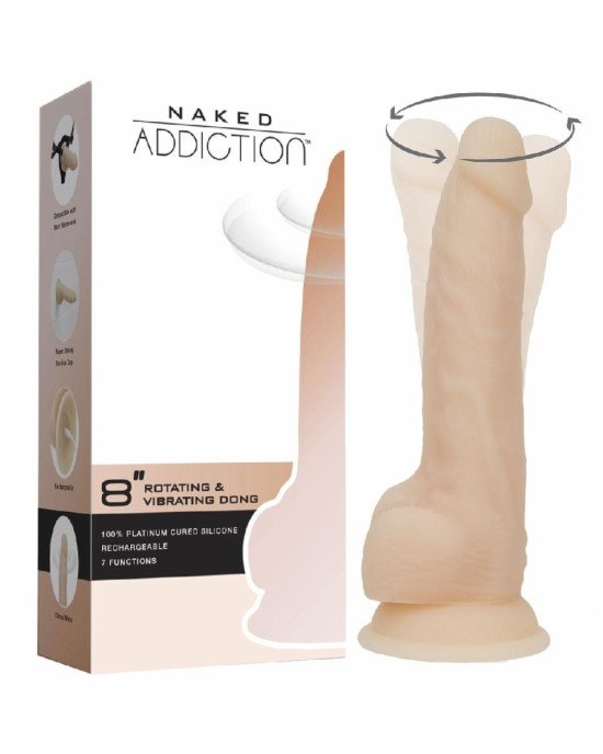 Фалоімітатор з вібрацією та ротацією Naked ADDICTION James 8″ Rotating & Vibrating Dong, пульт ДК Фалоімітатор з вібрацією та ротацією Naked ADDICTION James 8″ Rotating & Vibrating Dong, пульт ДК