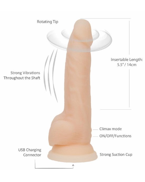 Фалоімітатор з вібрацією та ротацією Naked ADDICTION James 8″ Rotating & Vibrating Dong, пульт ДК Фалоімітатор з вібрацією та ротацією Naked ADDICTION James 8″ Rotating & Vibrating Dong, пульт ДК