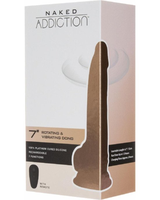 Фалоімітатор з вібрацією та ротацією Naked ADDICTION Chris 7″ Rotating & Vibrating Dong, пульт ДК Фалоімітатор з вібрацією та ротацією Naked ADDICTION Chris 7″ Rotating & Vibrating Dong, пульт ДК
