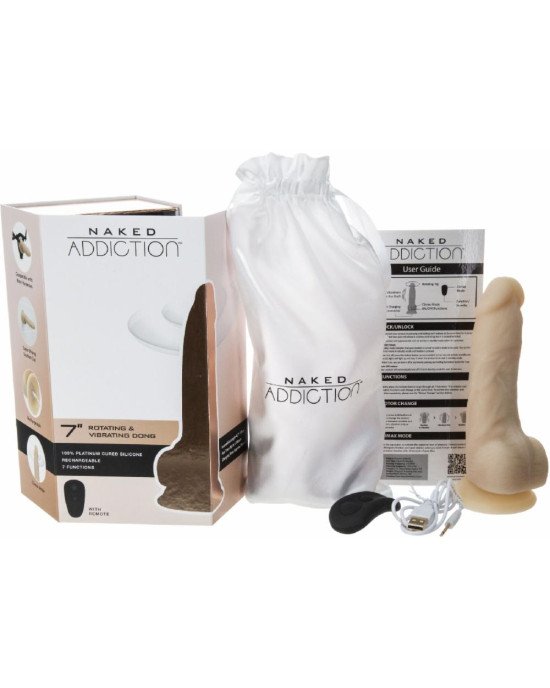 Фалоімітатор з вібрацією та ротацією Naked ADDICTION Chris 7″ Rotating & Vibrating Dong, пульт ДК Фалоімітатор з вібрацією та ротацією Naked ADDICTION Chris 7″ Rotating & Vibrating Dong, пульт ДК