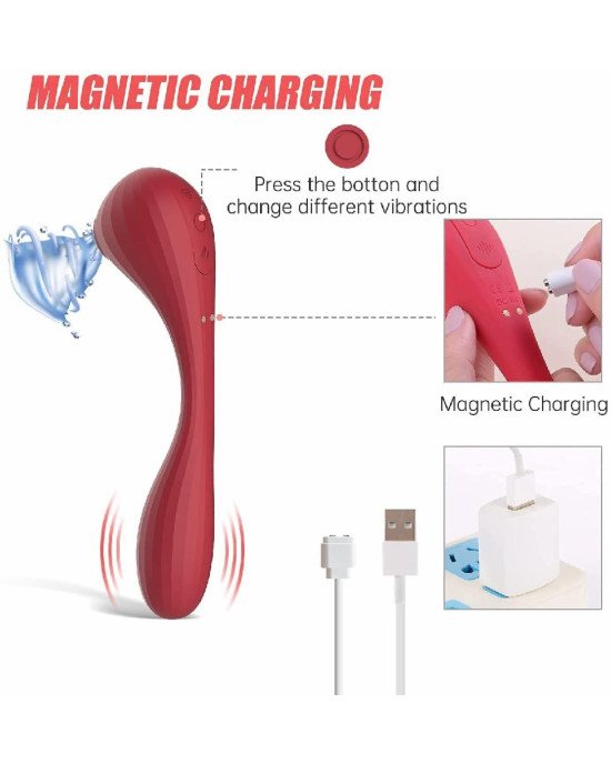 Вакуумний вагінально-кліторальний стимулятор Magic Motion Bobi Red, керування зі смартфона Вакуумний вагінально-кліторальний стимулятор Magic Motion Bobi Red, керування зі смартфона