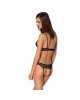 Комплект: бралет з ажурним ліфом та відкритими трусиками Christa Set with Open Bra black L/XL — Pass