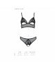 Комплект: бралет з ажурним ліфом та відкритими трусиками Christa Set with Open Bra black L/XL — Pass