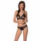 Комплект: бралет з ажурним ліфом та відкритими трусиками Christa Set with Open Bra black L/XL — Pass