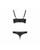 Комплект з екошкіри з люверсами та ремінцями Malwia Bikini black S/M — Passion, бра та трусики Комплект з екошкіри з люверсами та ремінцями Malwia Bikini black S/M — Passion, бра та трусики