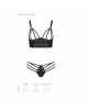Комплект з екошкіри з люверсами та ремінцями Malwia Bikini black S/M — Passion, бра та трусики Комплект з екошкіри з люверсами та ремінцями Malwia Bikini black S/M — Passion, бра та трусики