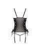 Сітчастий корсет з екошкіри, з люверсами та знімними пажами Malwia Corset black XXL/XXXL — Passion, Сітчастий корсет з екошкіри, з люверсами та знімними пажами Malwia Corset black XXL/XXXL — Passion,