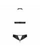 Комплект: відкритий топ та трусики з екошкіри з люверсами Malwia Set with Open Bra black L/XL — Pass Комплект: відкритий топ та трусики з екошкіри з люверсами Malwia Set with Open Bra black L/XL — Pass
