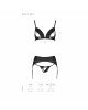 Комплект з екошкіри Passion Miley Set black S/M: трусики, бюстгальтер, пояс для панчіх Комплект з екошкіри Passion Miley Set black S/M: трусики, бюстгальтер, пояс для панчіх