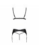 Комплект з екошкіри Passion Miley Set black XXL/XXXL: трусики, бюстгальтер, пояс для панчіх Комплект з екошкіри Passion Miley Set black XXL/XXXL: трусики, бюстгальтер, пояс для панчіх