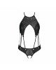 Боді з екошкіри з ремінцями та перфорацією Tamaris Body black L/XL — Passion
